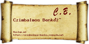 Czimbalmos Benkő névjegykártya